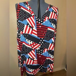 Lane Bryant 22/24 Stars & Stripes Sleeveless Swing Tank